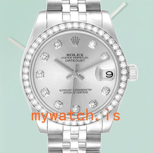 Rolex Datejust 31mm Unisex m178384-0003 Silver Dial Diamond Bezel: A Timeless Elegance